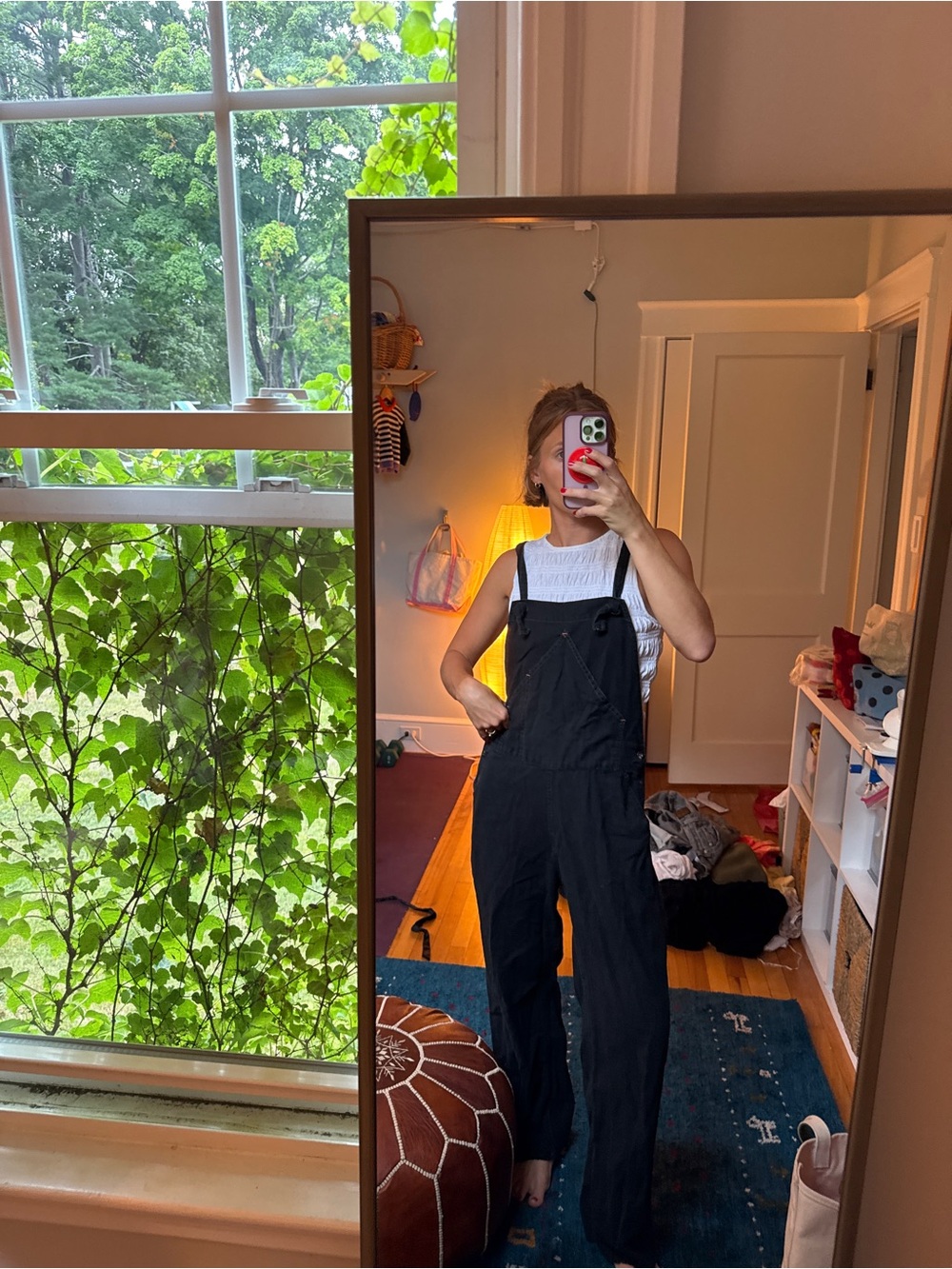 Vintage Black Women's Cotton Blend Overalls - Casual Jumpsuit